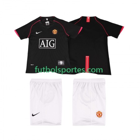 Camiseta Manchester United 2007 2008 Retro Niño Segunda Equipación